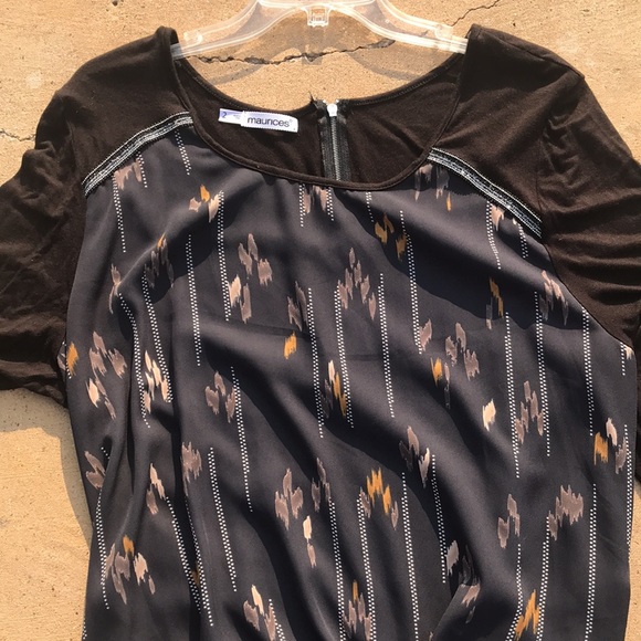 Maurice’s pullover top size 2 ladies plus size zipper back, black, navy, brown - Picture 2 of 5
